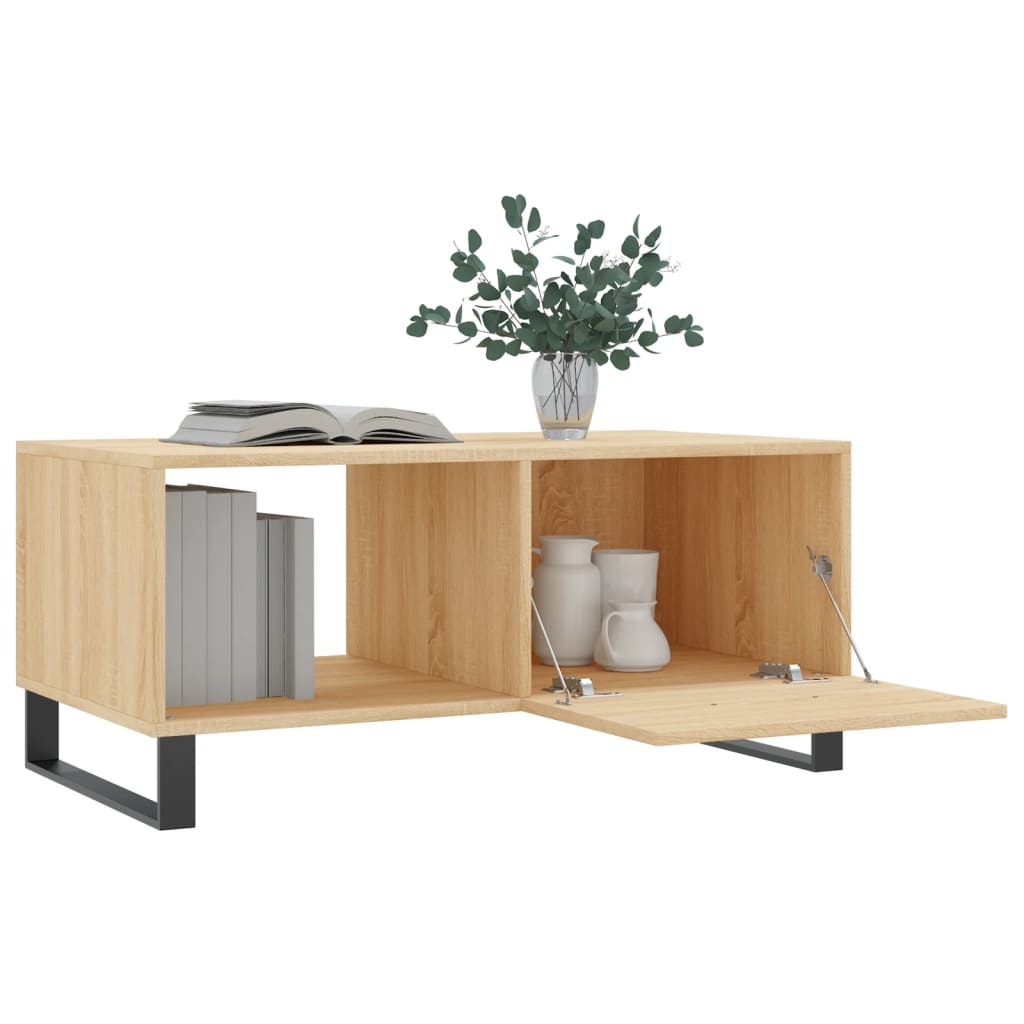 Table basse chêne sonoma 90x50x40 cm bois d'ingénierie - XIOS
