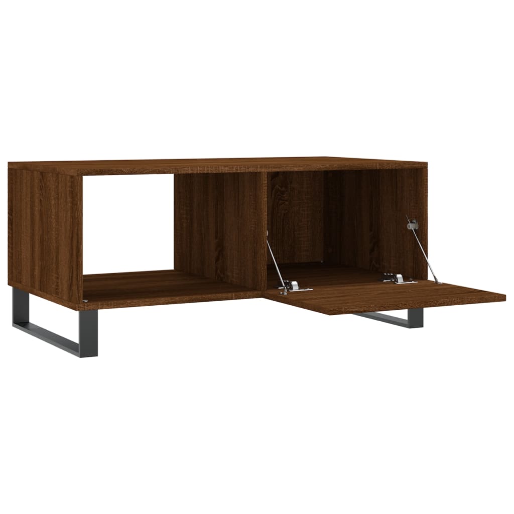 Table basse chêne marron 90x50x40 cm bois d'ingénierie - XIOS