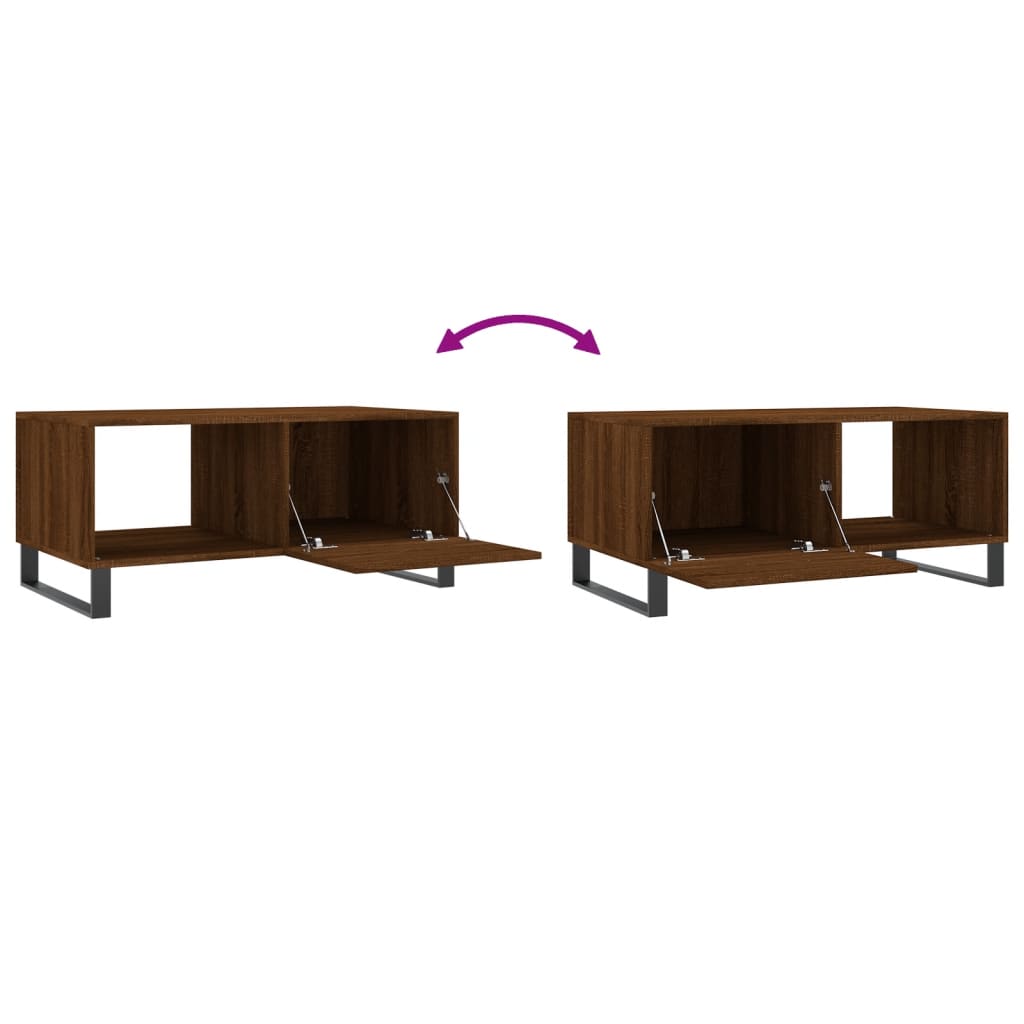 Table basse chêne marron 90x50x40 cm bois d'ingénierie - XIOS