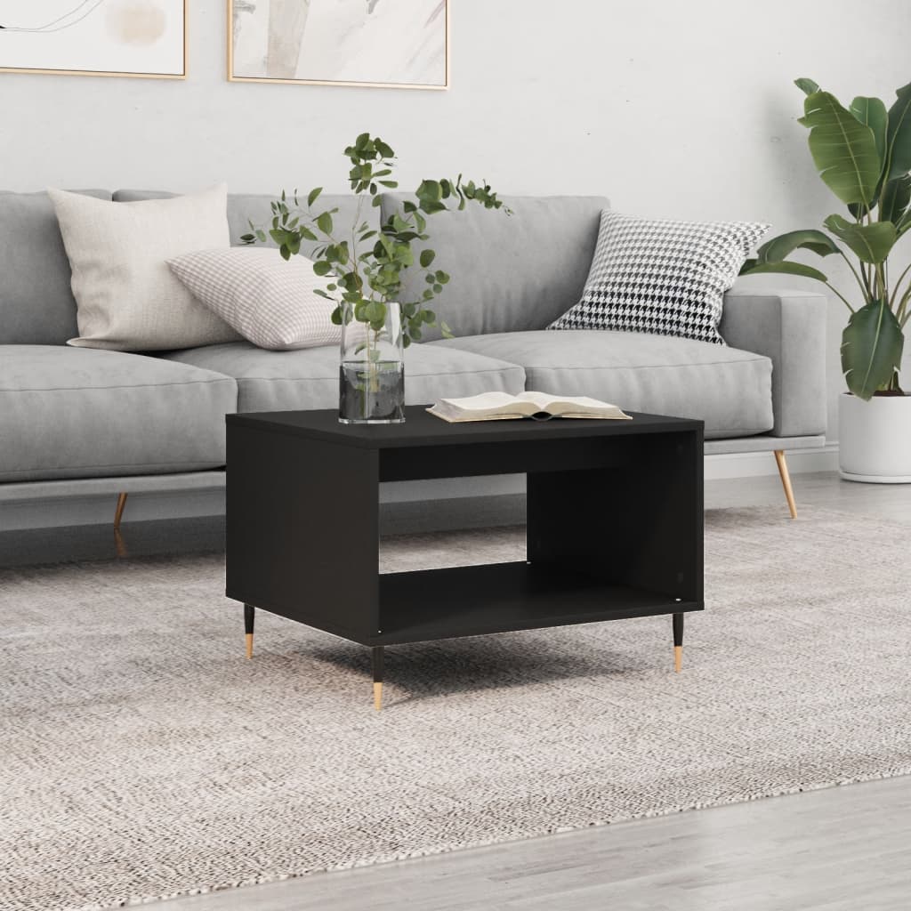 Table basse noir 60x50x40 cm bois d'ingénierie - XIOS