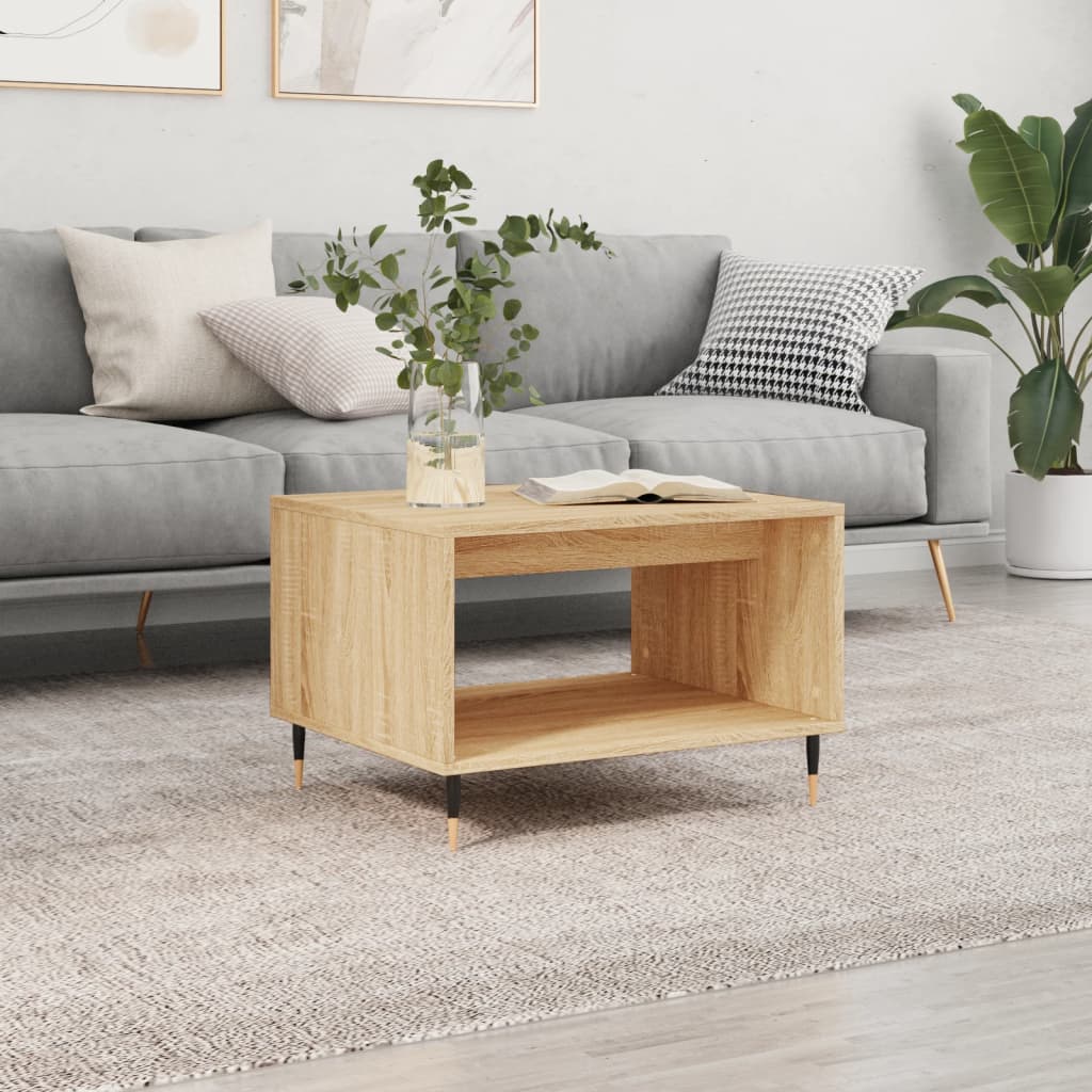 Table basse chêne sonoma 60x50x40 cm bois d'ingénierie - XIOS