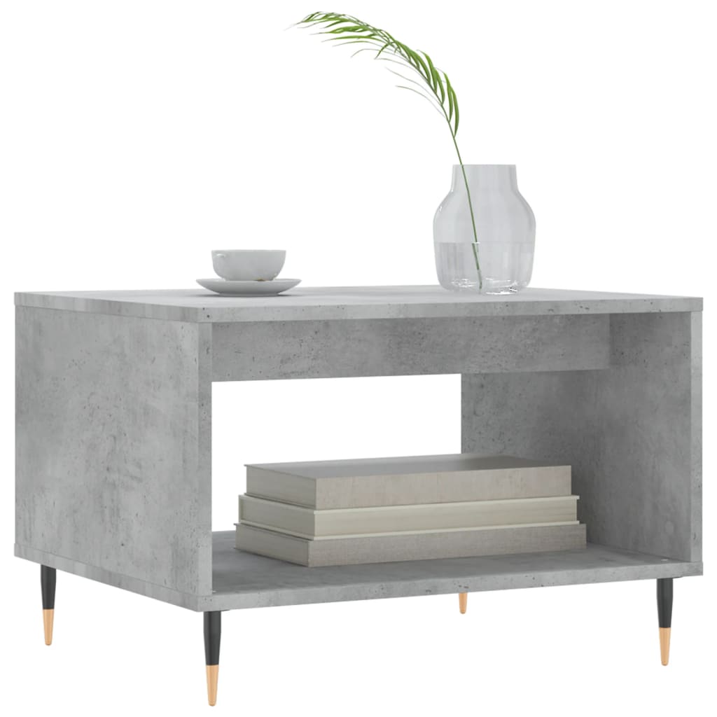 Table basse gris béton 60x50x40 cm bois d'ingénierie - XIOS