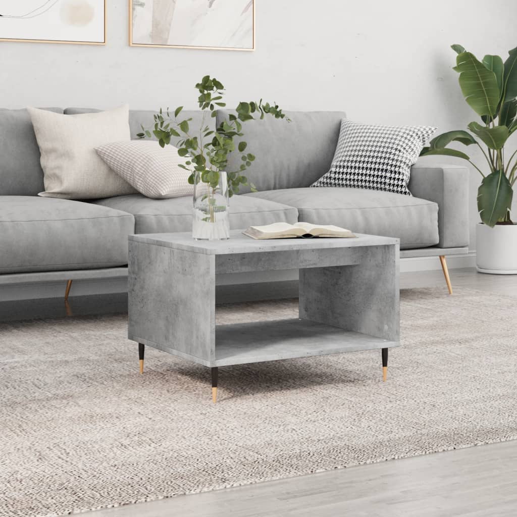 Table basse gris béton 60x50x40 cm bois d'ingénierie - XIOS
