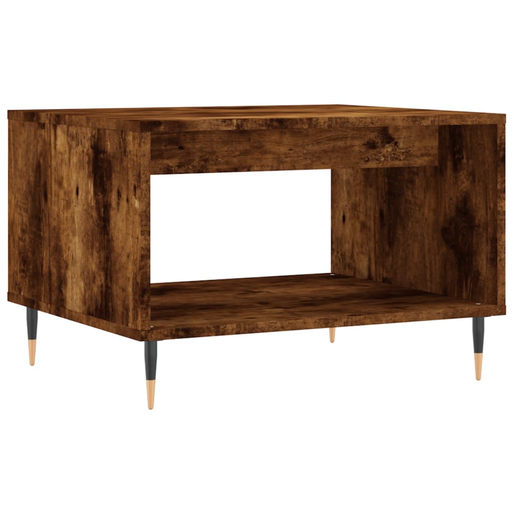 Table basse chêne fumé 60x50x40 cm bois d'ingénierie - XIOS