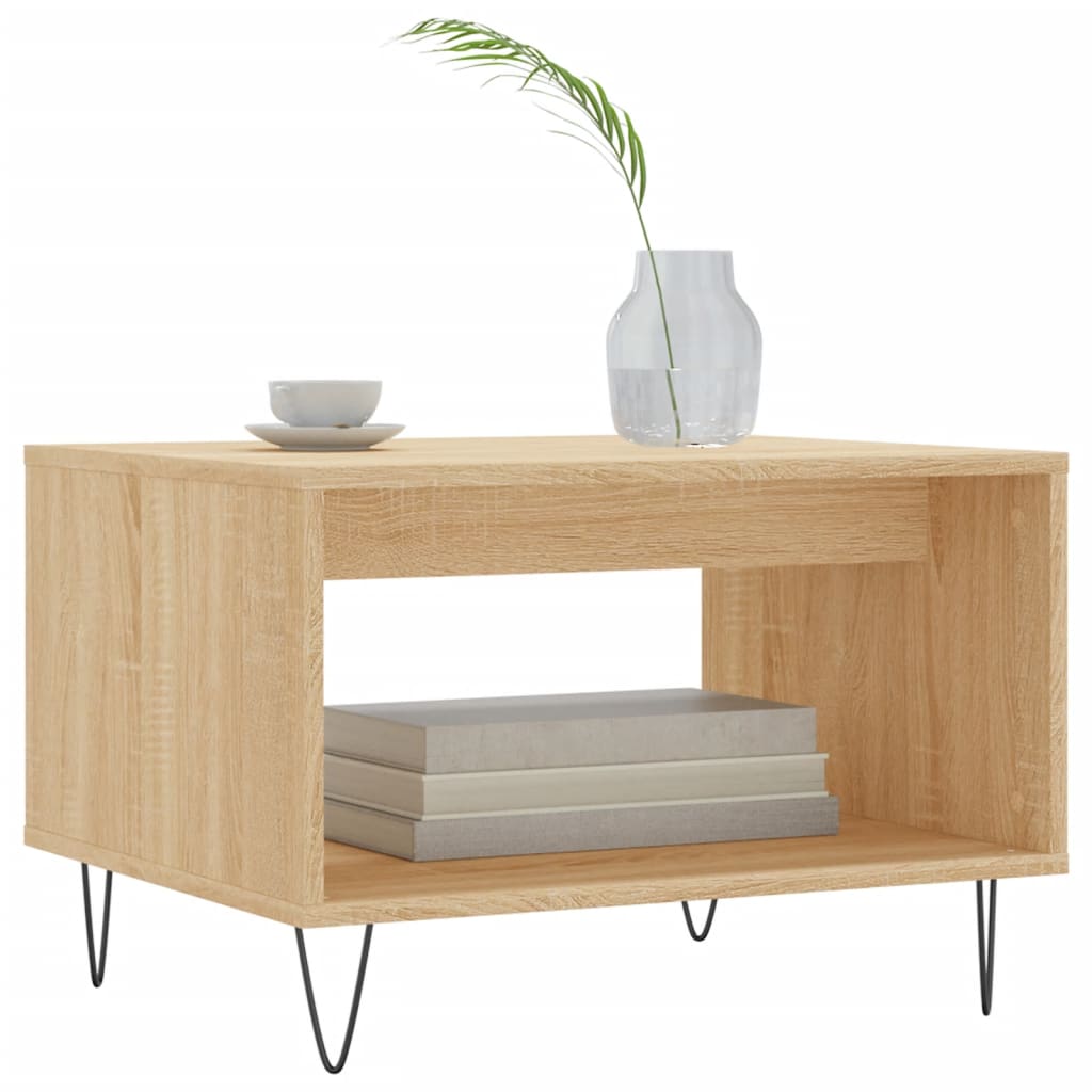 Table basse chêne sonoma 60x50x40 cm bois d'ingénierie - XIOS