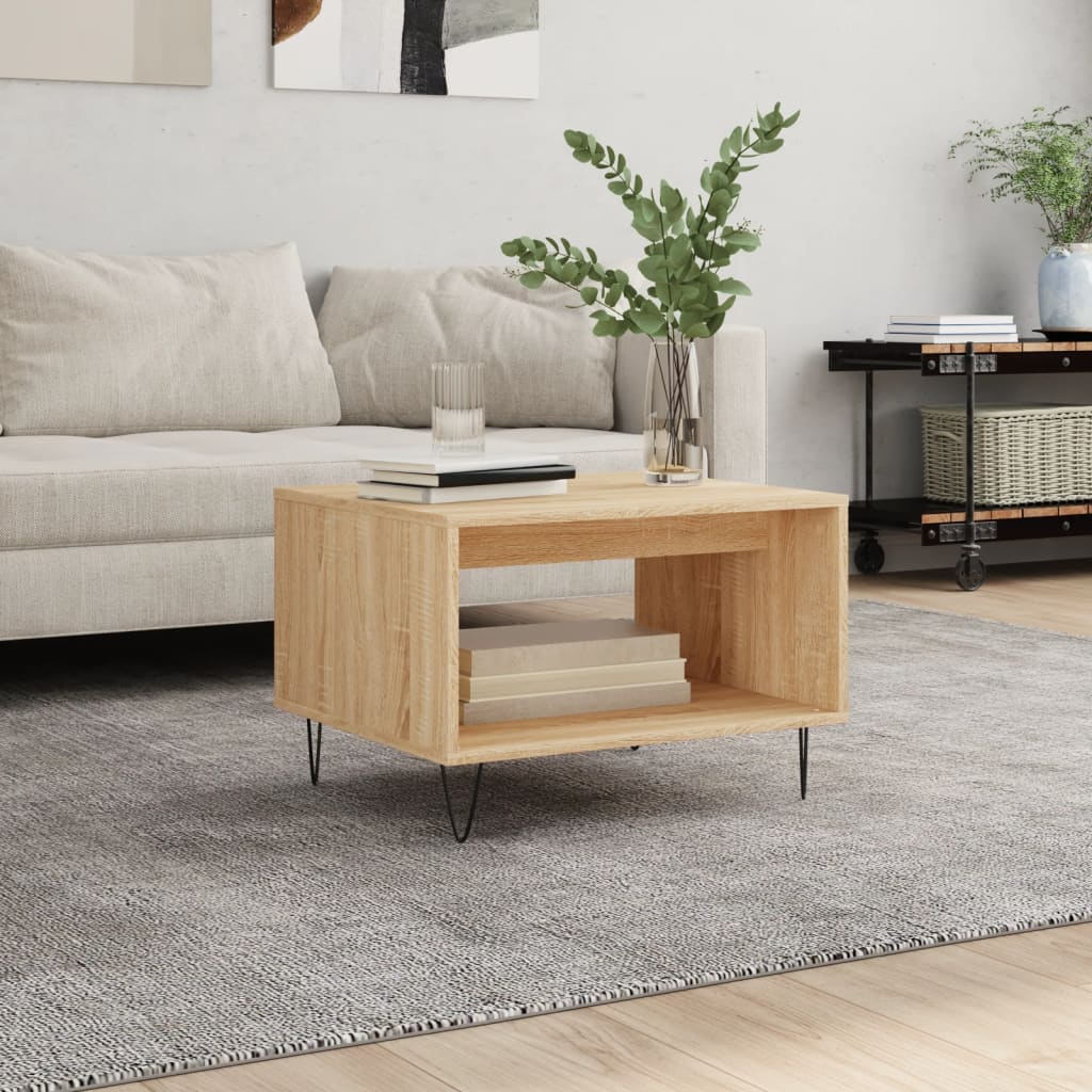 Table basse chêne sonoma 60x50x40 cm bois d'ingénierie - XIOS