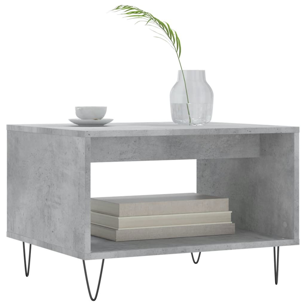 Table basse gris béton 60x50x40 cm bois d'ingénierie - XIOS