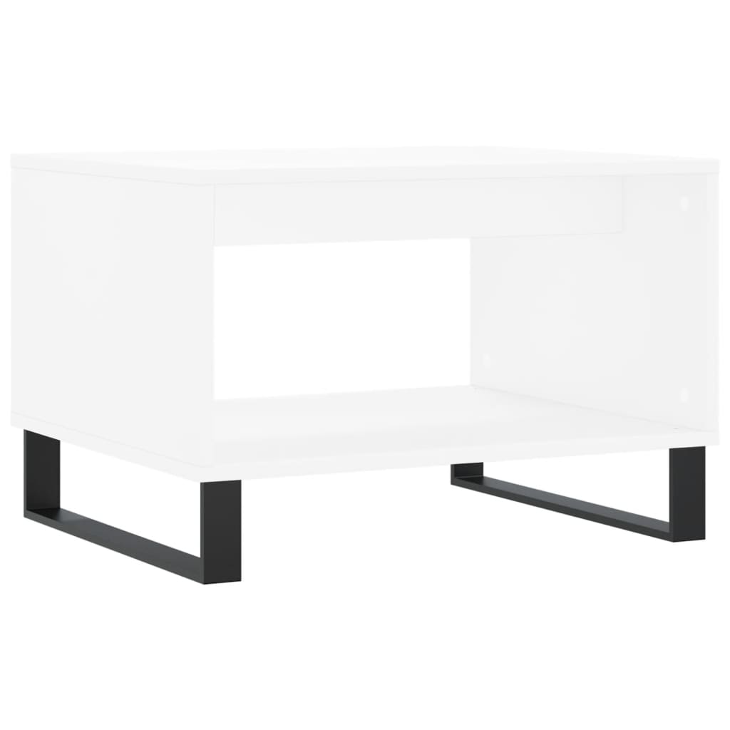 Table basse blanc 60x50x40 cm bois d'ingénierie - XIOS