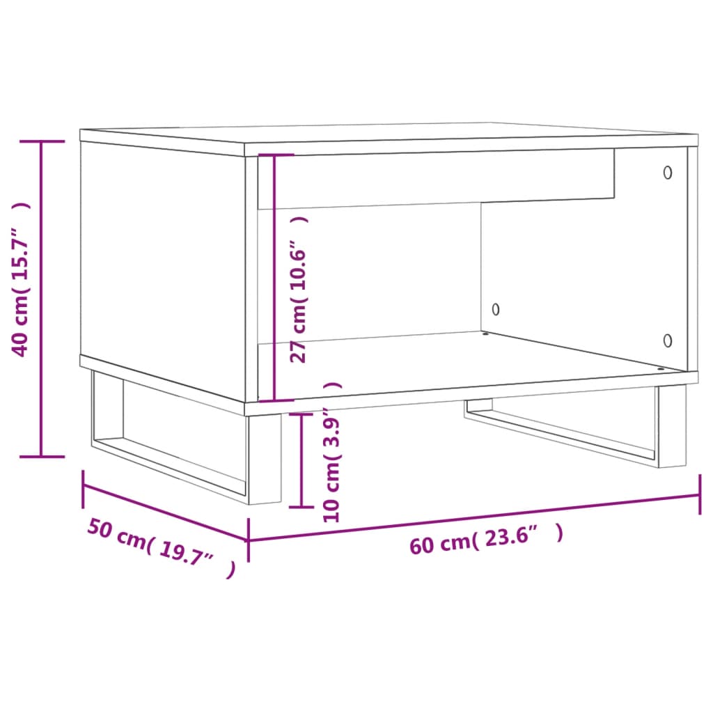 Table basse chêne sonoma 60x50x40 cm bois d'ingénierie - XIOS
