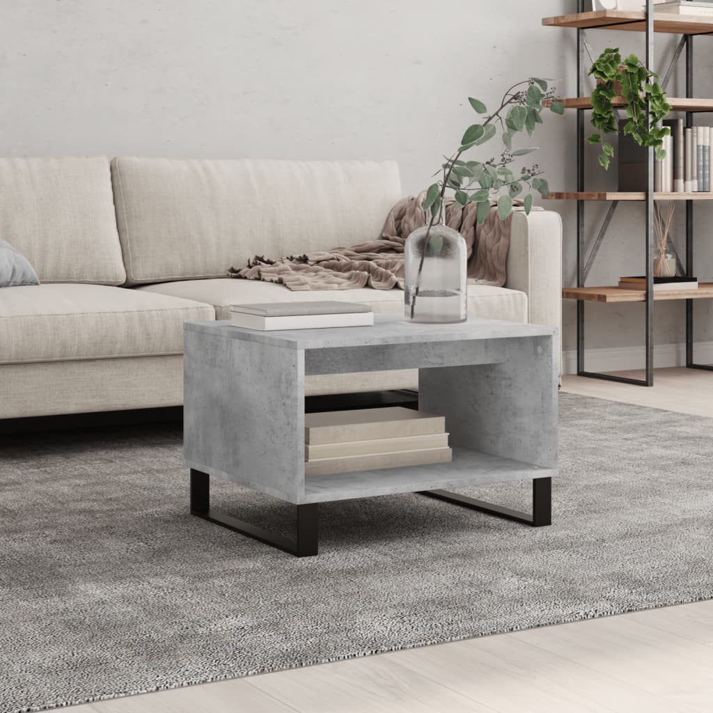 Table basse gris béton 60x50x40 cm bois d'ingénierie - XIOS