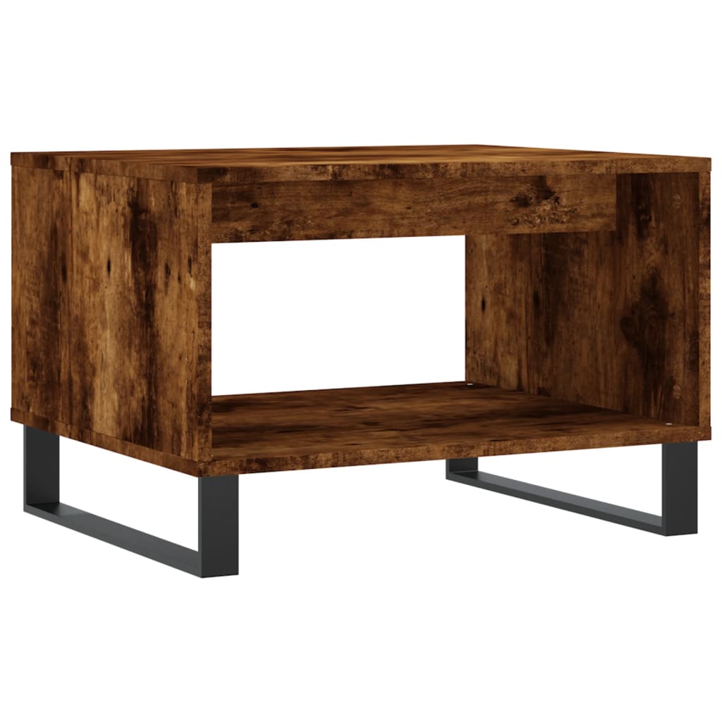 Table basse chêne fumé 60x50x40 cm bois d'ingénierie - XIOS