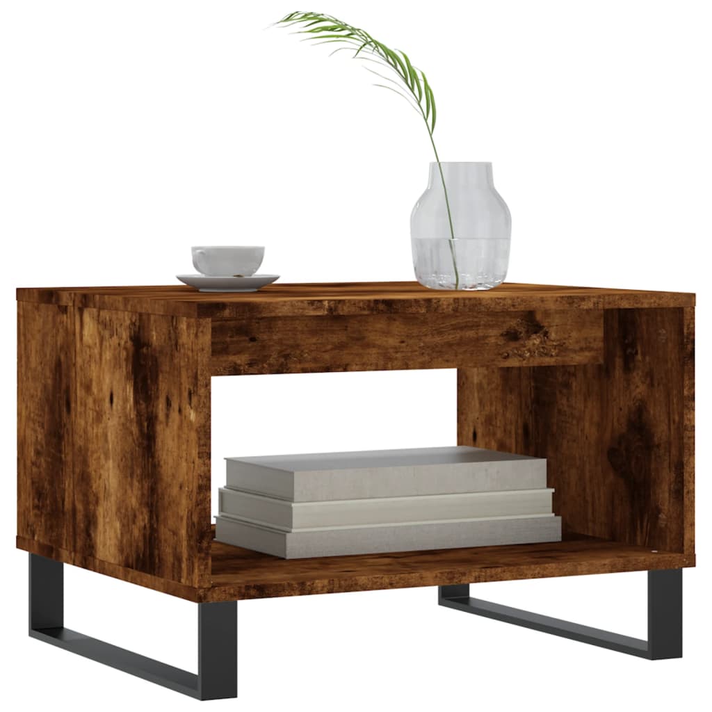Table basse chêne fumé 60x50x40 cm bois d'ingénierie - XIOS