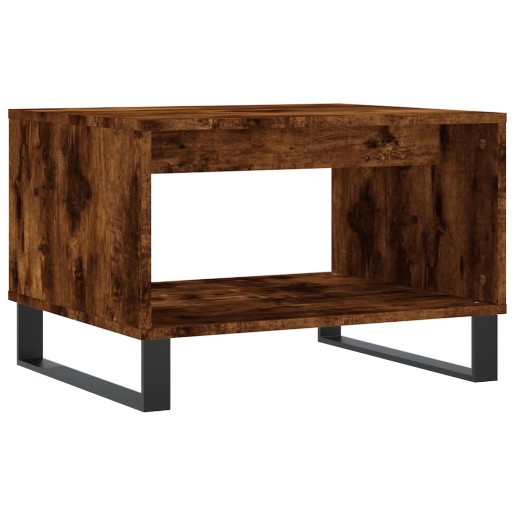 Table basse chêne fumé 60x50x40 cm bois d'ingénierie - XIOS