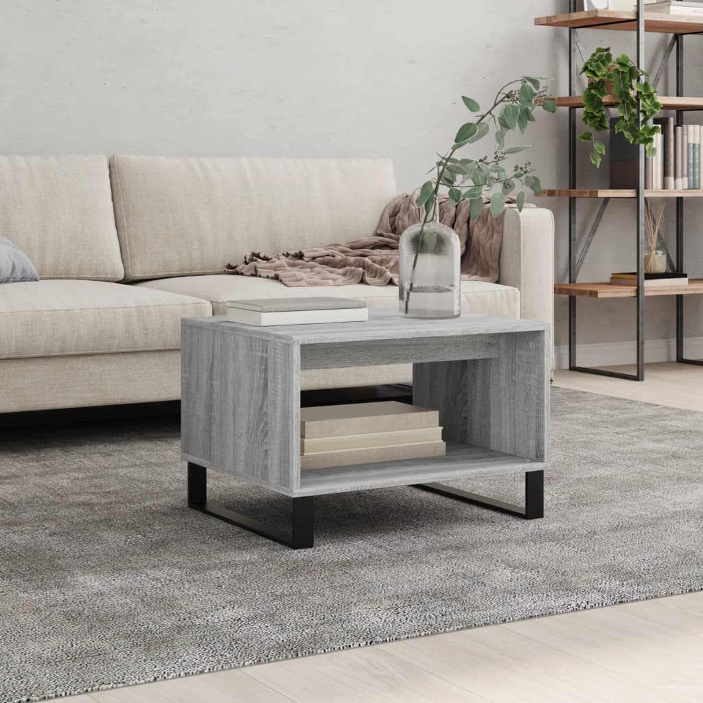 Table basse sonoma gris 60x50x40 cm bois d'ingénierie - XIOS