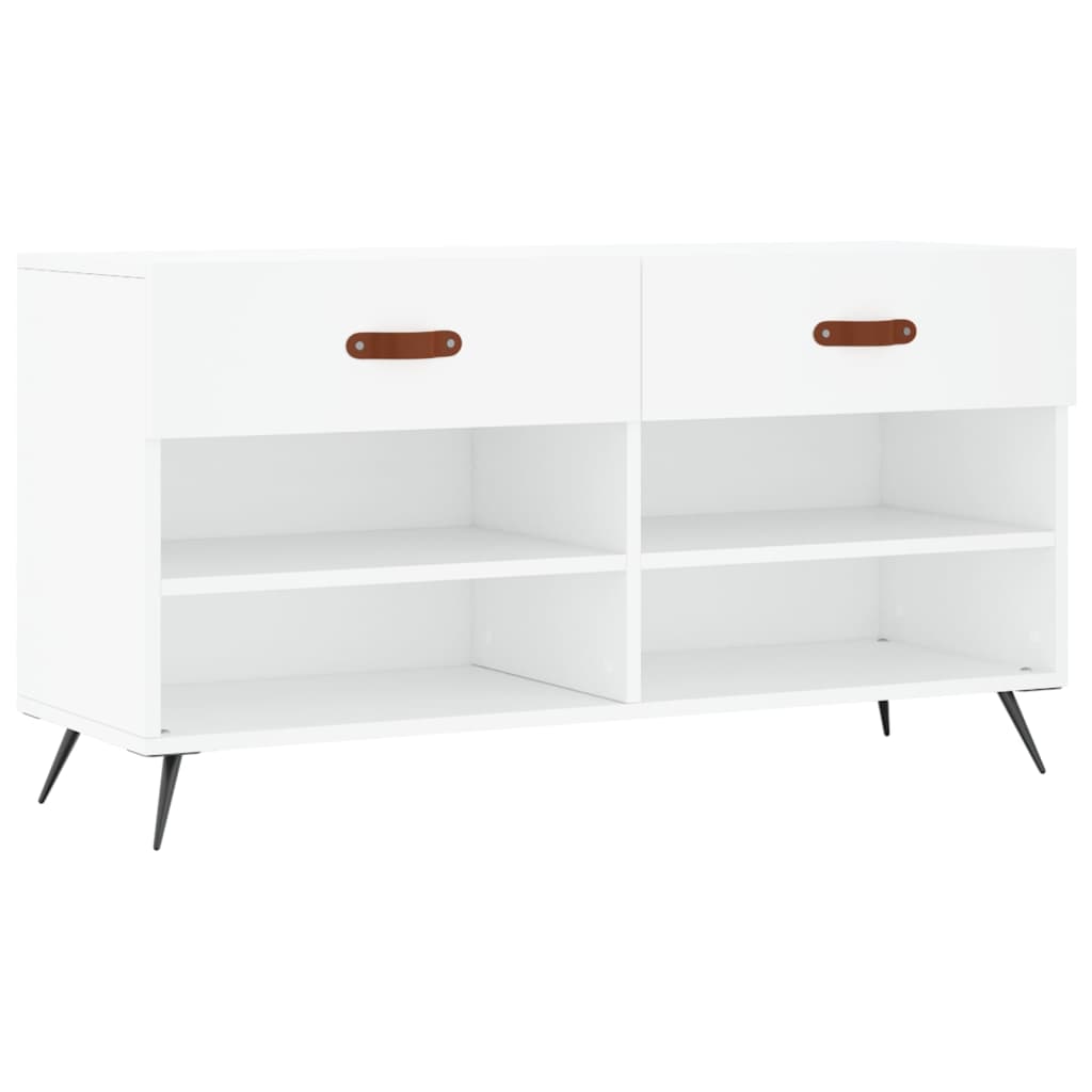 Banc à chaussures blanc 102x35x55 cm bois d'ingénierie - XIOS