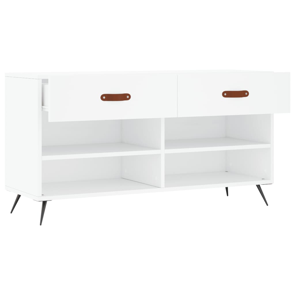 Banc à chaussures blanc 102x35x55 cm bois d'ingénierie - XIOS