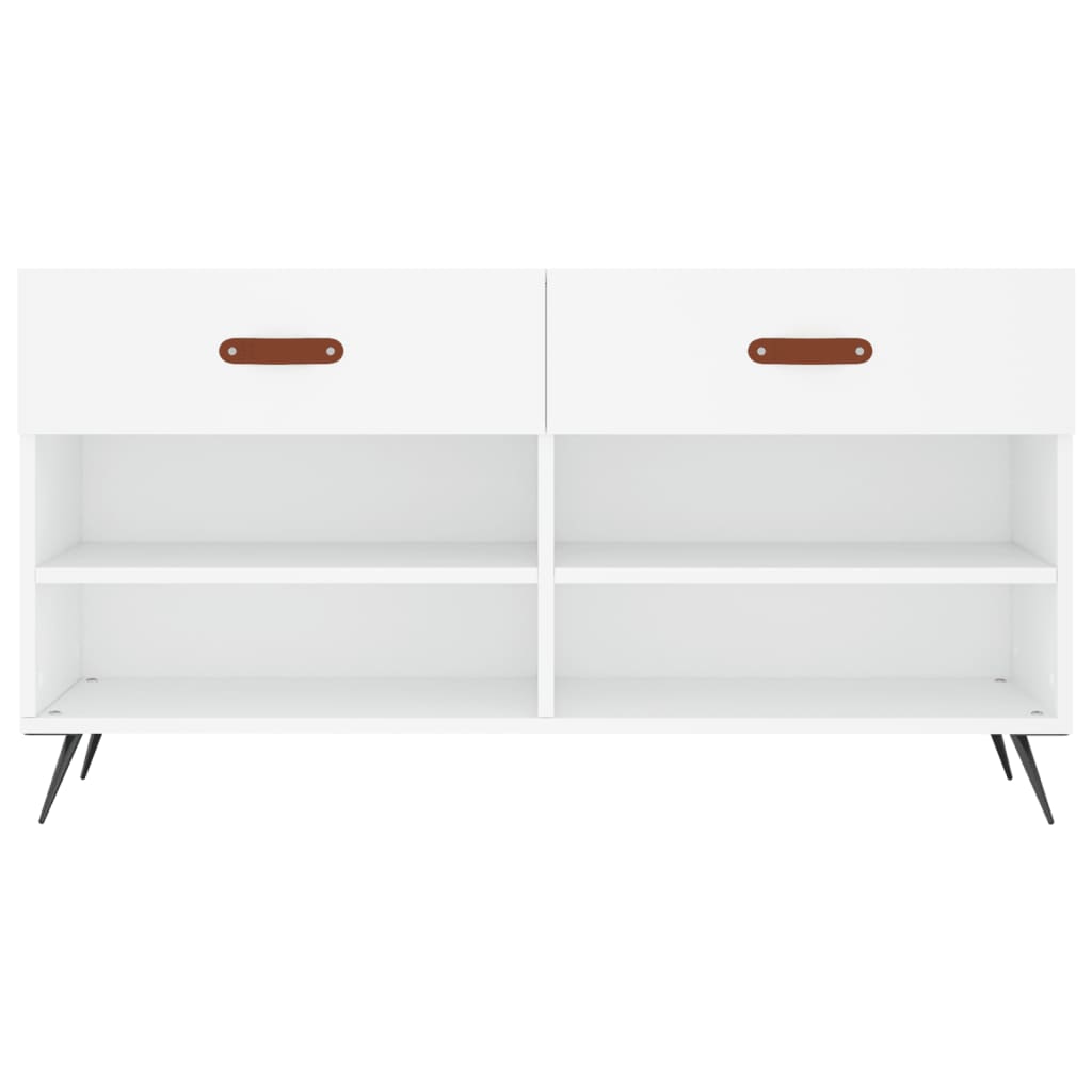 Banc à chaussures blanc 102x35x55 cm bois d'ingénierie - XIOS