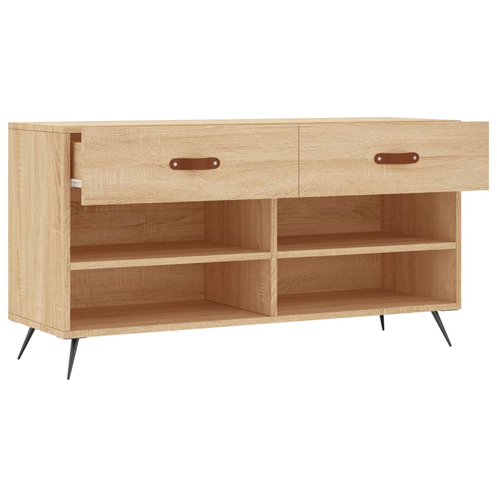 Banc à chaussures chêne sonoma 102x35x55 cm bois d'ingénierie - XIOS