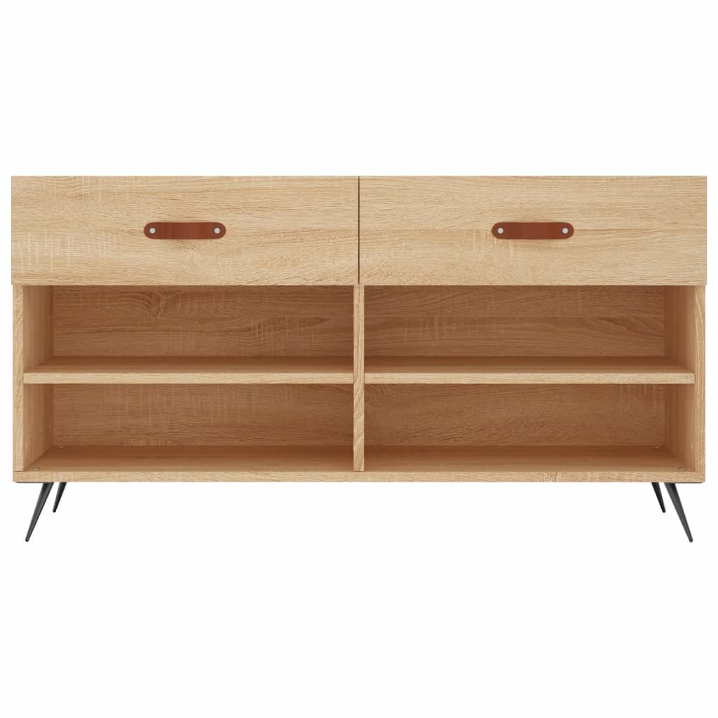Banc à chaussures chêne sonoma 102x35x55 cm bois d'ingénierie - XIOS