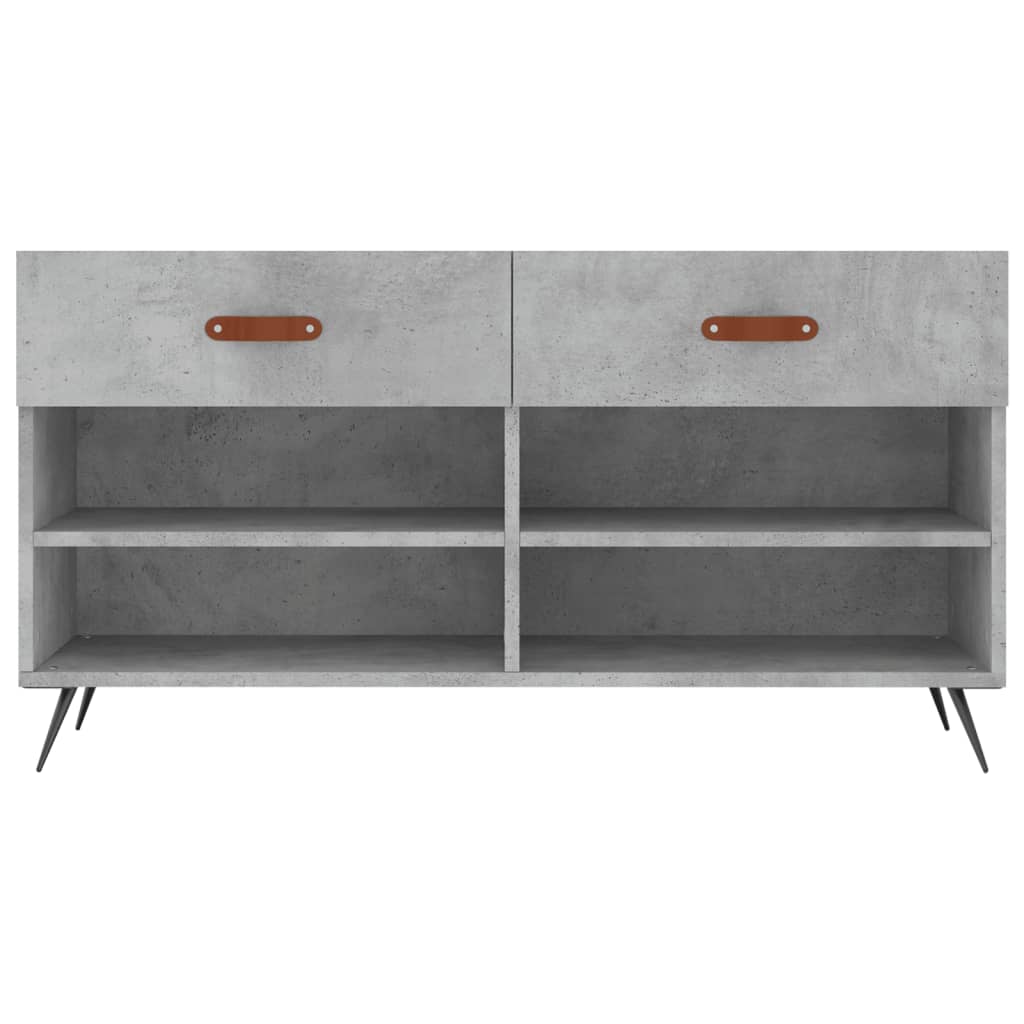Banc à chaussures gris béton 102x35x55 cm bois d'ingénierie - XIOS