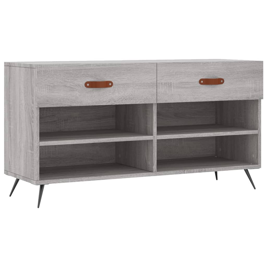 Banc à chaussures sonoma gris 102x35x55 cm bois d'ingénierie - XIOS