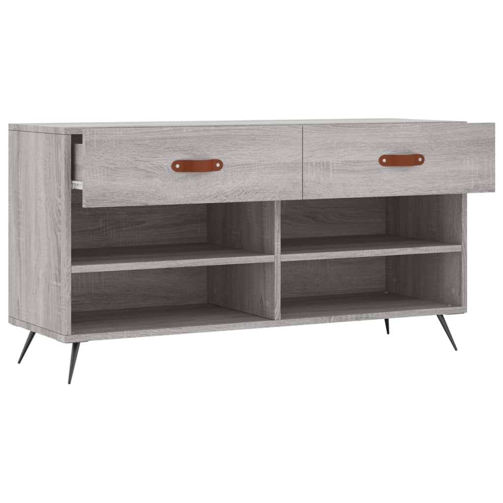 Banc à chaussures sonoma gris 102x35x55 cm bois d'ingénierie - XIOS