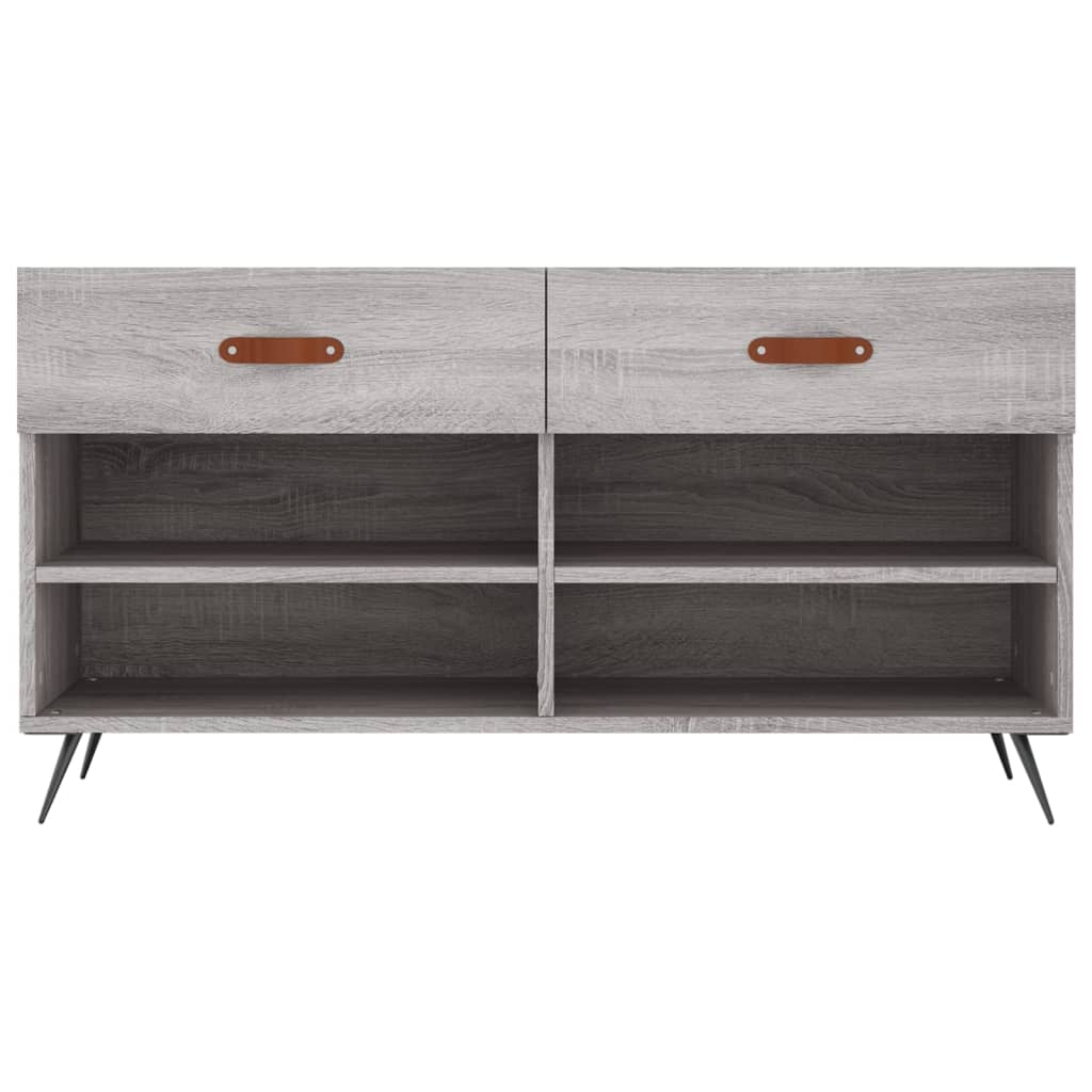 Banc à chaussures sonoma gris 102x35x55 cm bois d'ingénierie - XIOS