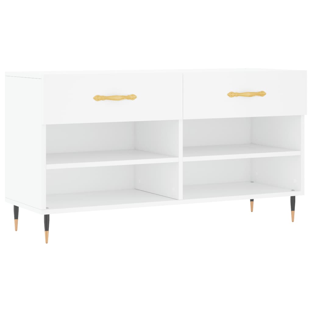 Banc à chaussures blanc 102x35x55 cm bois d'ingénierie - XIOS