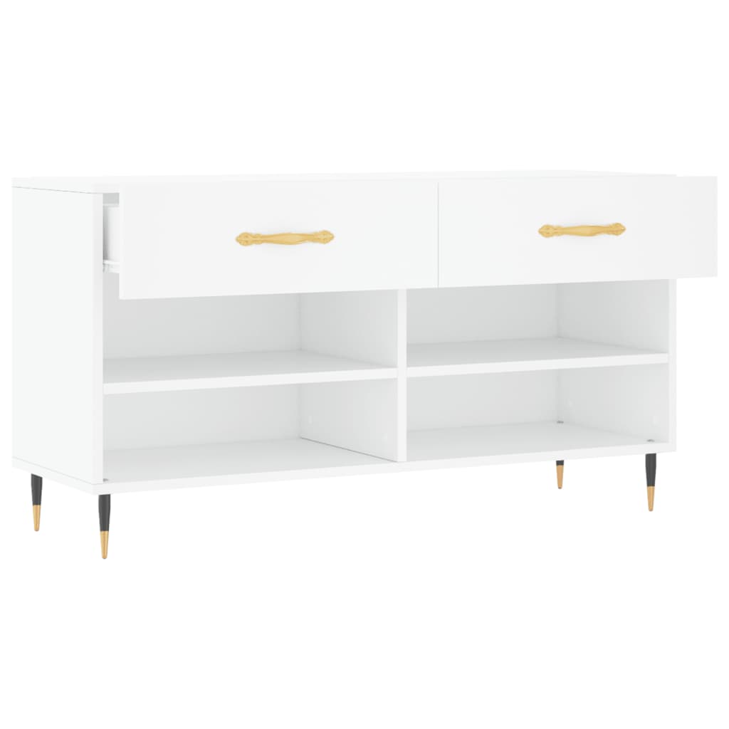 Banc à chaussures blanc 102x35x55 cm bois d'ingénierie - XIOS