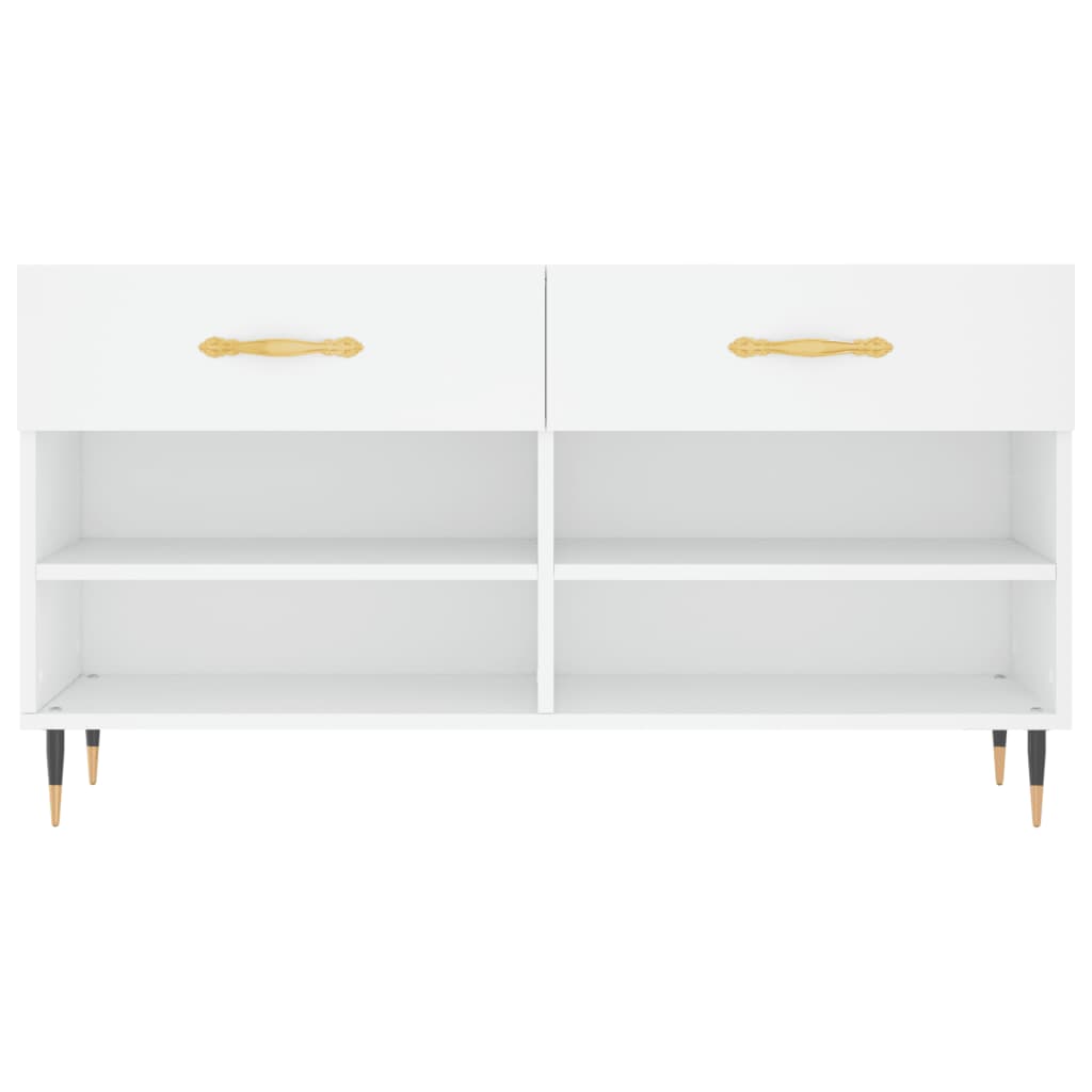 Banc à chaussures blanc 102x35x55 cm bois d'ingénierie - XIOS