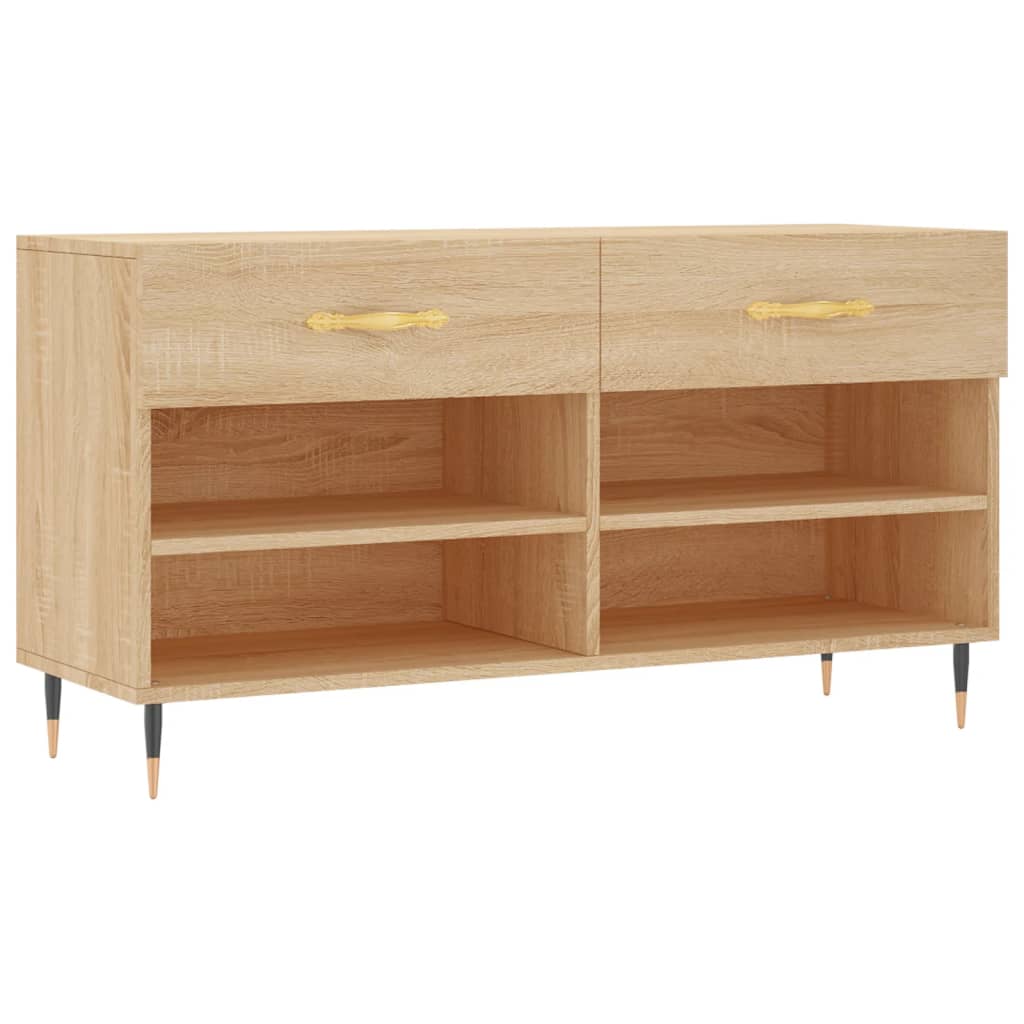 Banc à chaussures chêne sonoma 102x35x55 cm bois d'ingénierie - XIOS