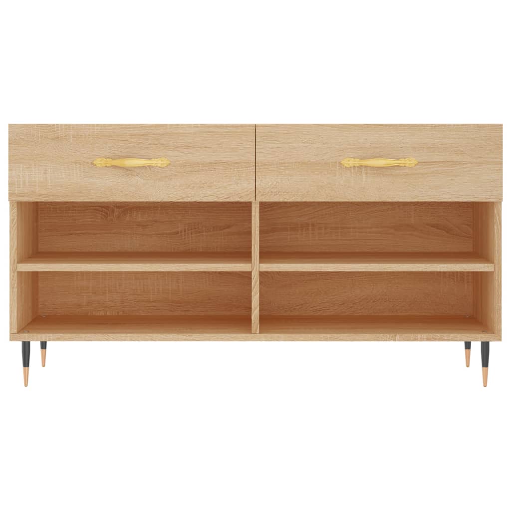 Banc à chaussures chêne sonoma 102x35x55 cm bois d'ingénierie - XIOS