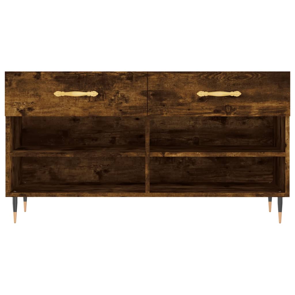 Banc à chaussures chêne fumé 102x35x55 cm bois d'ingénierie - XIOS