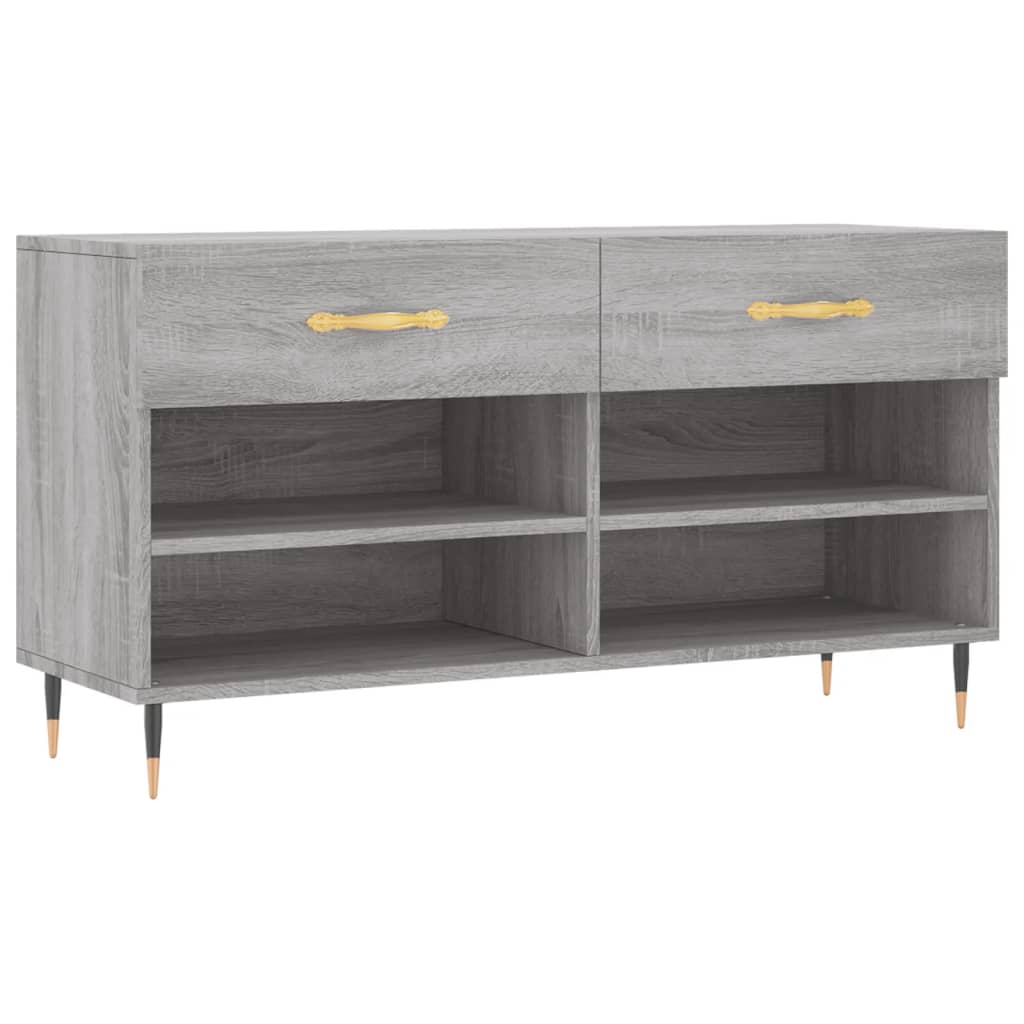 Banc à chaussures sonoma gris 102x35x55 cm bois d'ingénierie - XIOS