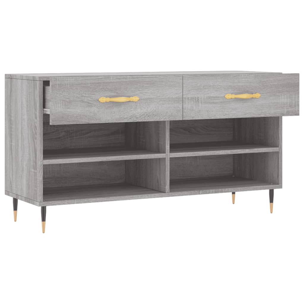 Banc à chaussures sonoma gris 102x35x55 cm bois d'ingénierie - XIOS