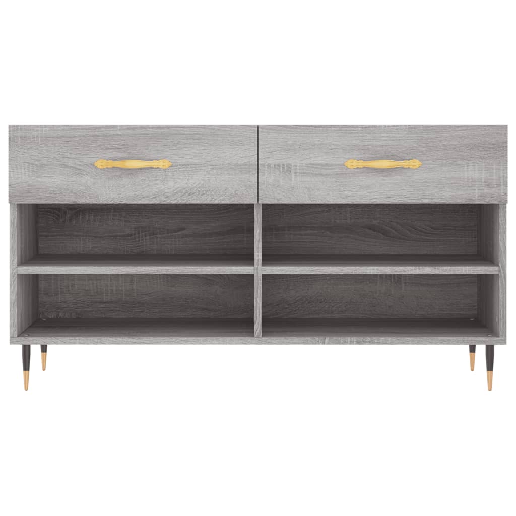 Banc à chaussures sonoma gris 102x35x55 cm bois d'ingénierie - XIOS