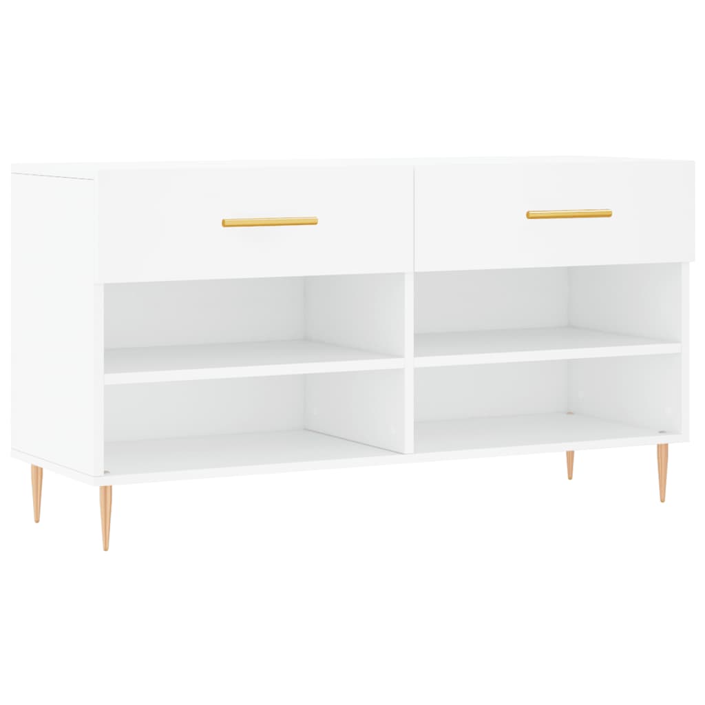 Banc à chaussures blanc 102x35x55 cm bois d'ingénierie - XIOS