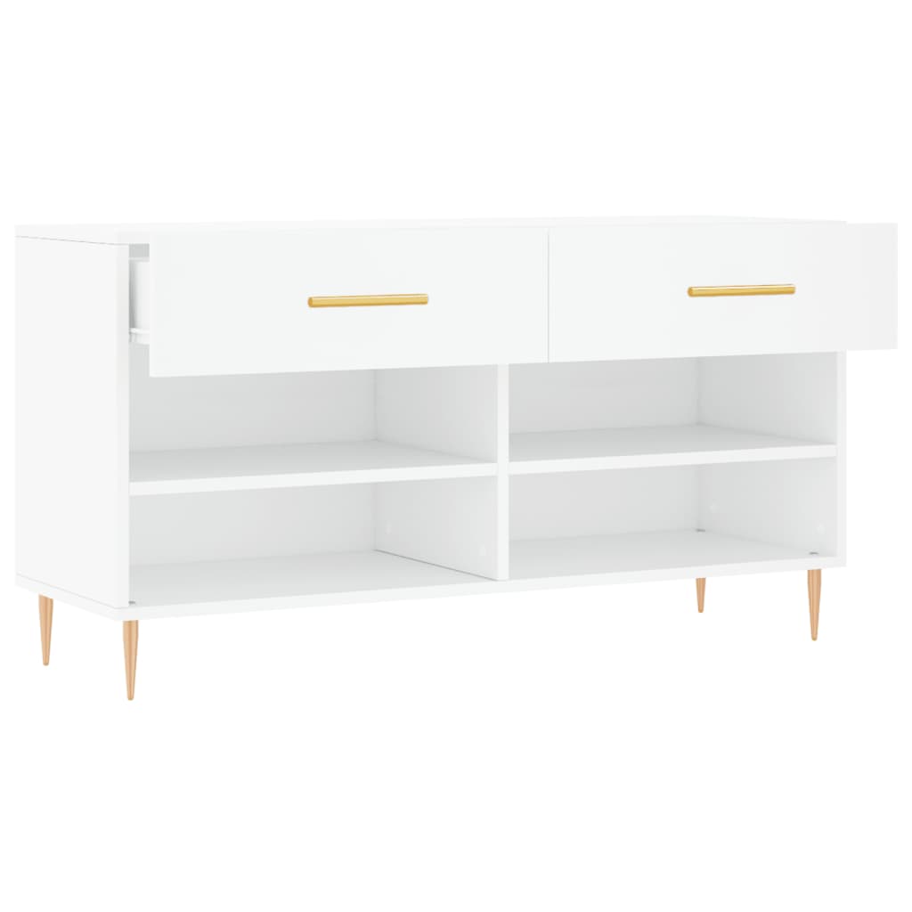 Banc à chaussures blanc 102x35x55 cm bois d'ingénierie - XIOS