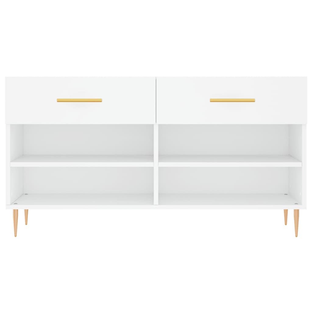 Banc à chaussures blanc 102x35x55 cm bois d'ingénierie - XIOS