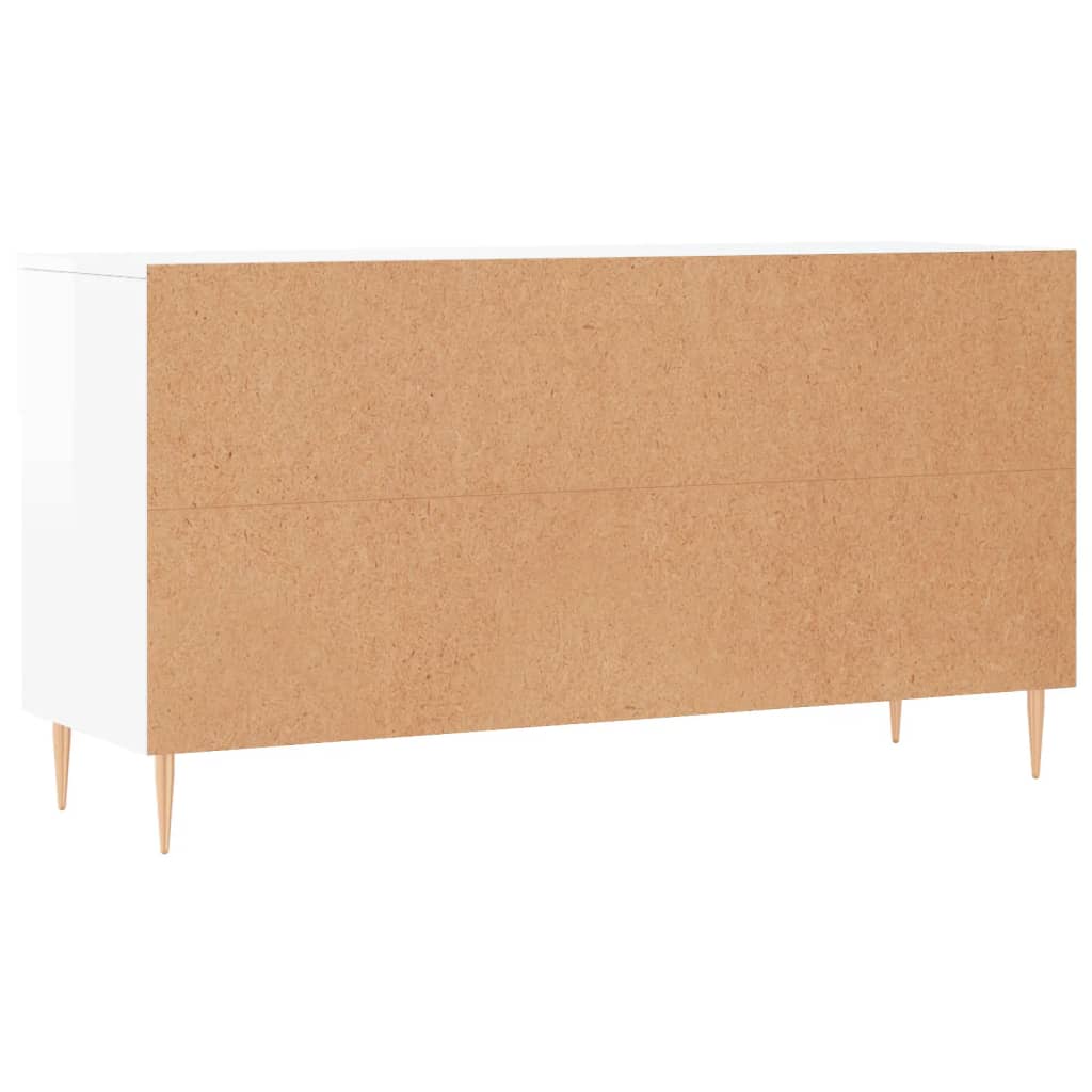 Banc à chaussures blanc brillant 102x35x55 cm bois d'ingénierie - XIOS