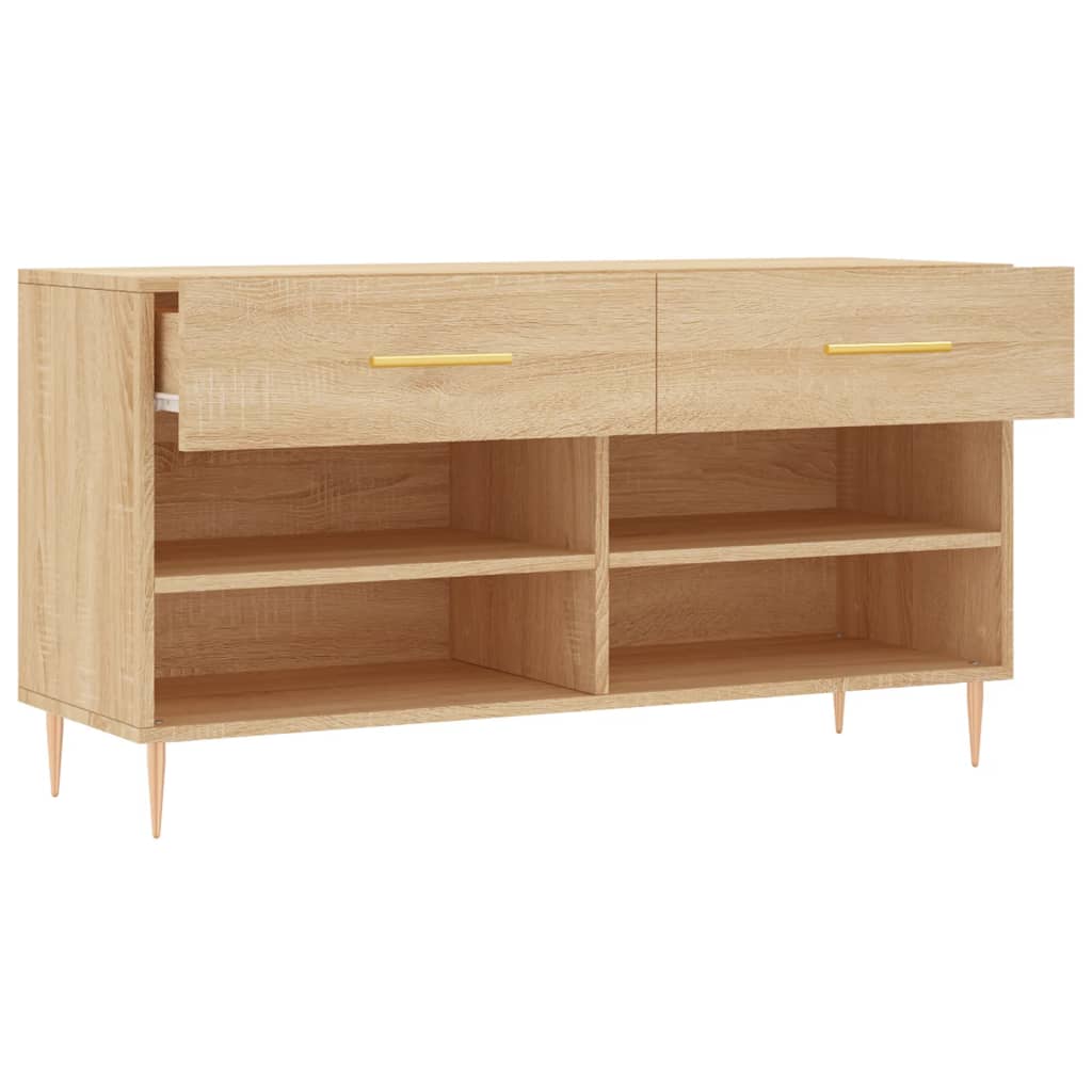 Banc à chaussures chêne sonoma 102x35x55 cm bois d'ingénierie - XIOS