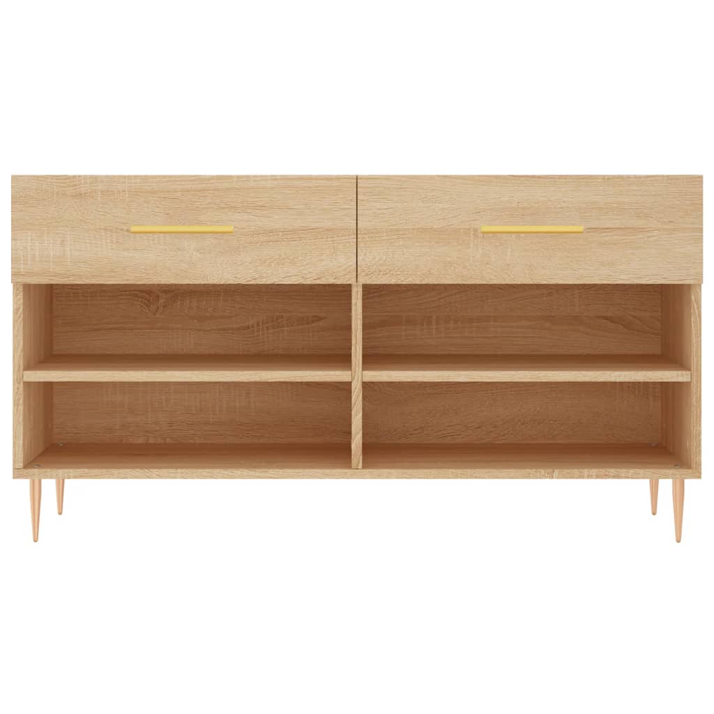 Banc à chaussures chêne sonoma 102x35x55 cm bois d'ingénierie - XIOS