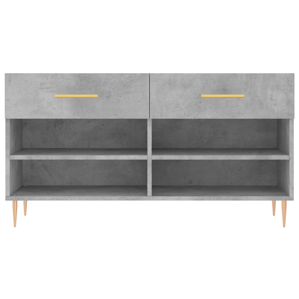 Banc à chaussures gris béton 102x35x55 cm bois d'ingénierie - XIOS