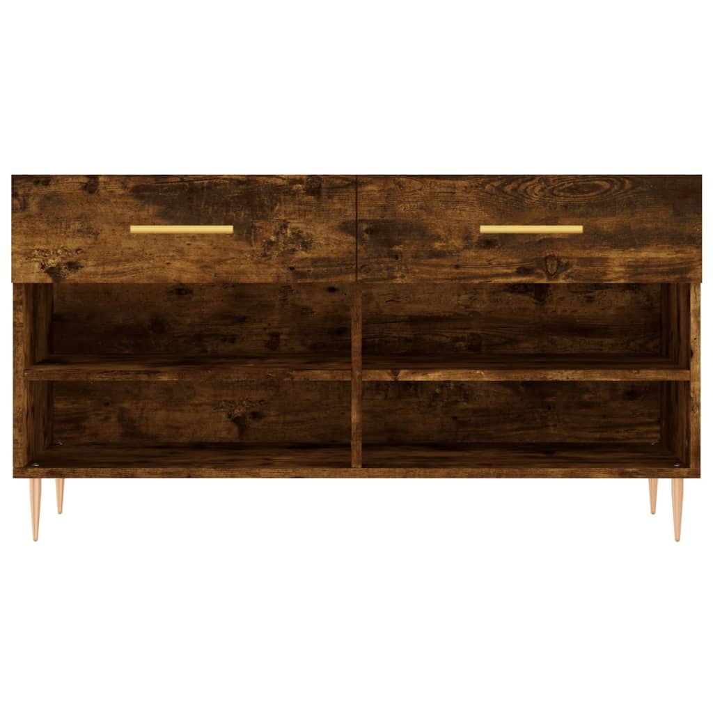 Banc à chaussures chêne fumé 102x35x55 cm bois d'ingénierie - XIOS