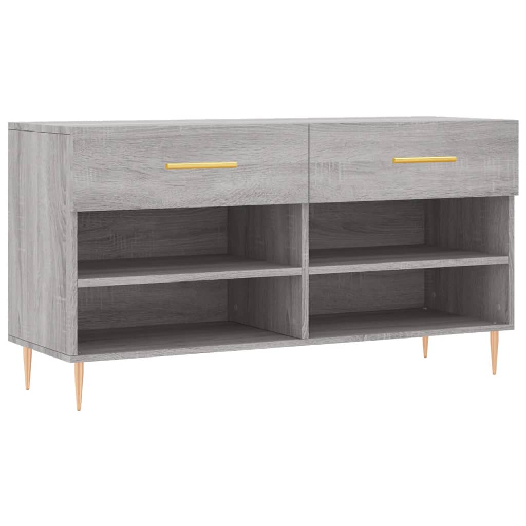 Banc à chaussures sonoma gris 102x35x55 cm bois d'ingénierie - XIOS