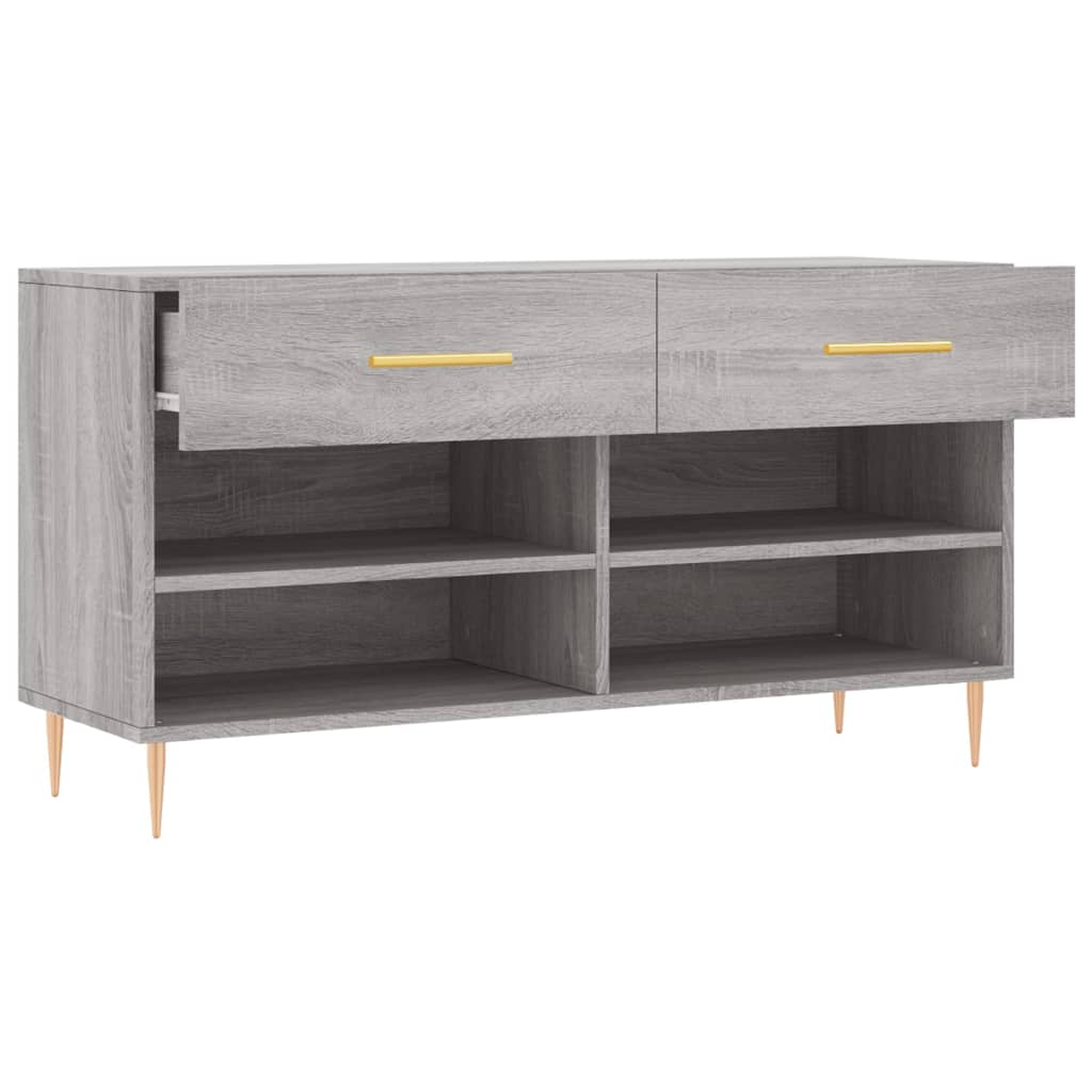 Banc à chaussures sonoma gris 102x35x55 cm bois d'ingénierie - XIOS