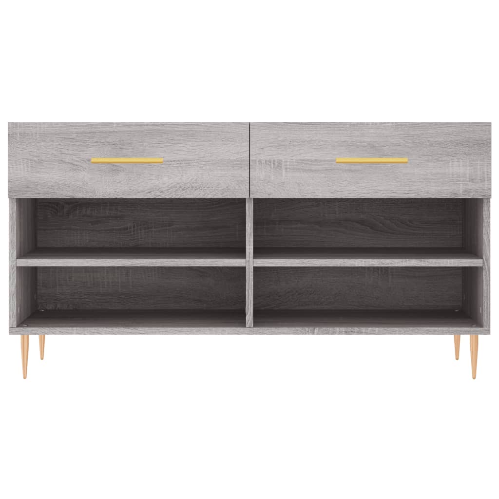 Banc à chaussures sonoma gris 102x35x55 cm bois d'ingénierie - XIOS