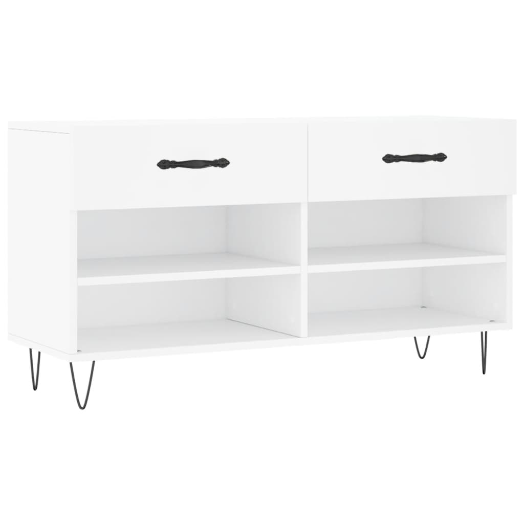 Banc à chaussures blanc 102x35x55 cm bois d'ingénierie - XIOS