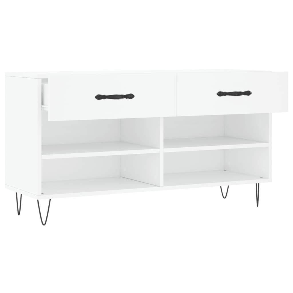 Banc à chaussures blanc 102x35x55 cm bois d'ingénierie - XIOS