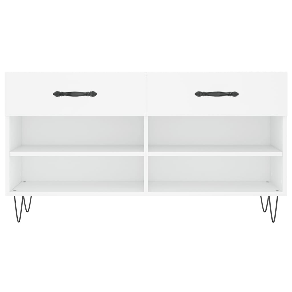 Banc à chaussures blanc 102x35x55 cm bois d'ingénierie - XIOS